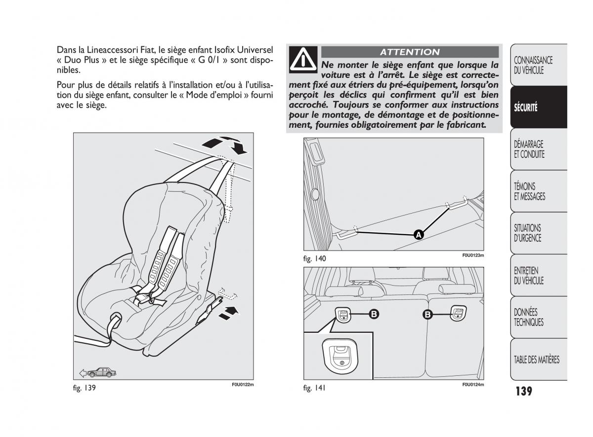 Fiat Punto Evo manuel du proprietaire / page 140