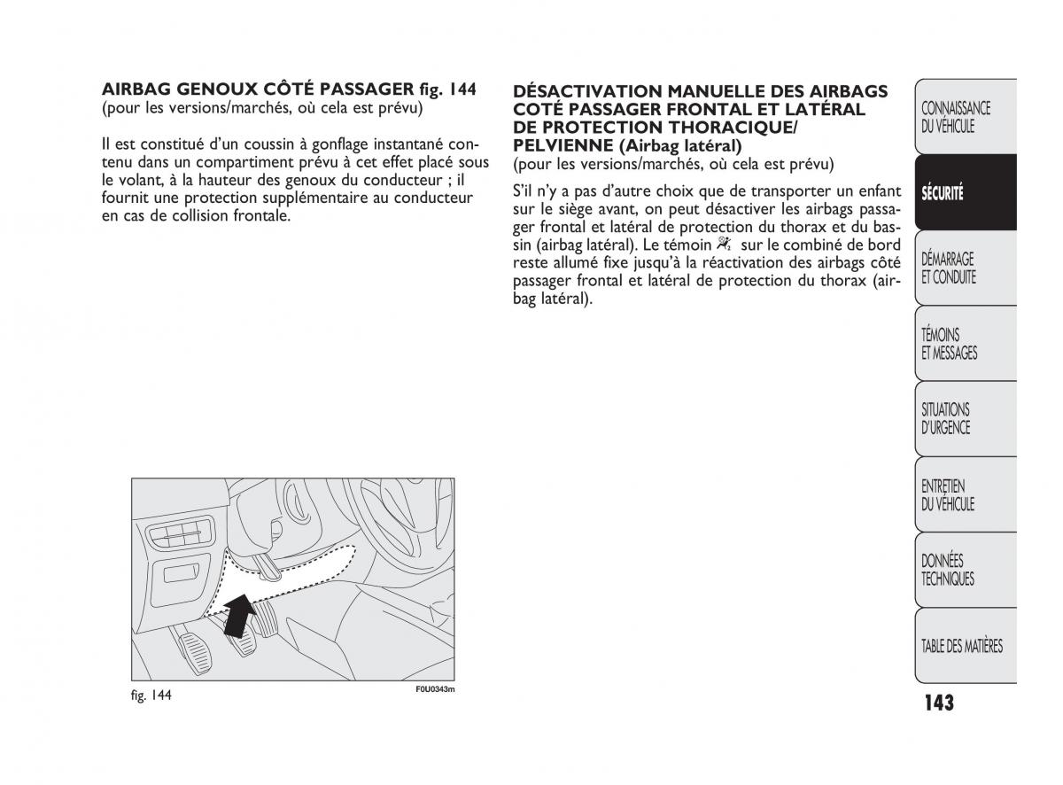 Fiat Punto Evo manuel du proprietaire / page 144