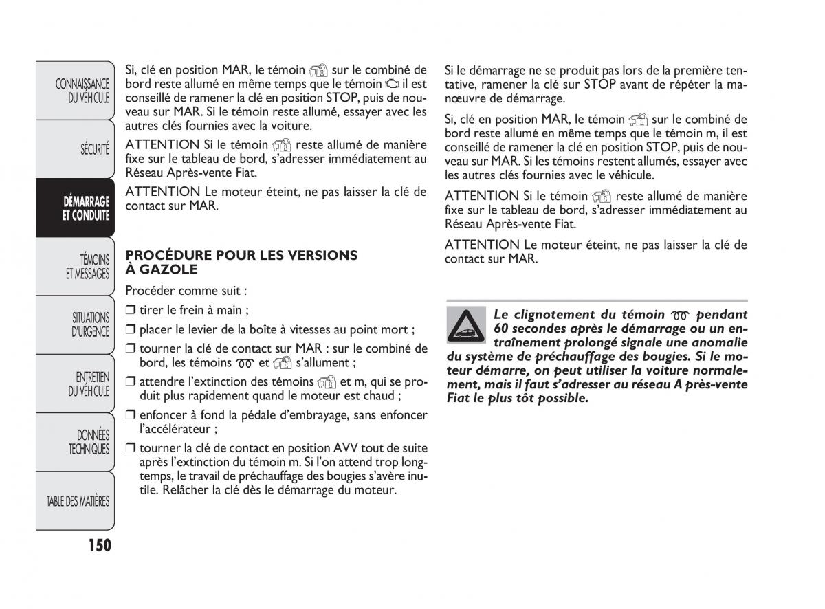 Fiat Punto Evo manuel du proprietaire / page 151