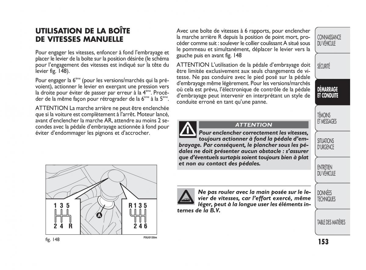 Fiat Punto Evo manuel du proprietaire / page 154