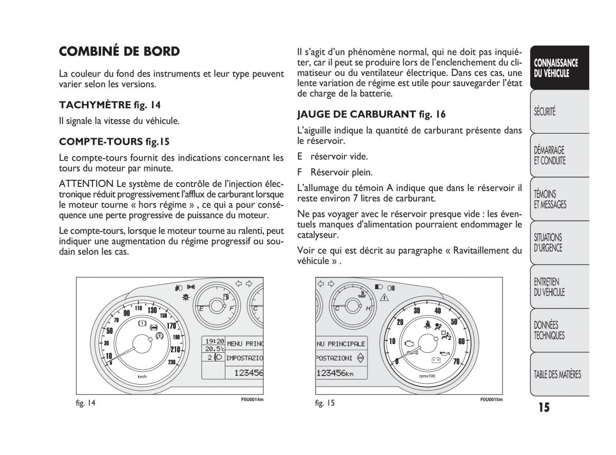 Fiat Punto Evo manuel du proprietaire / page 16