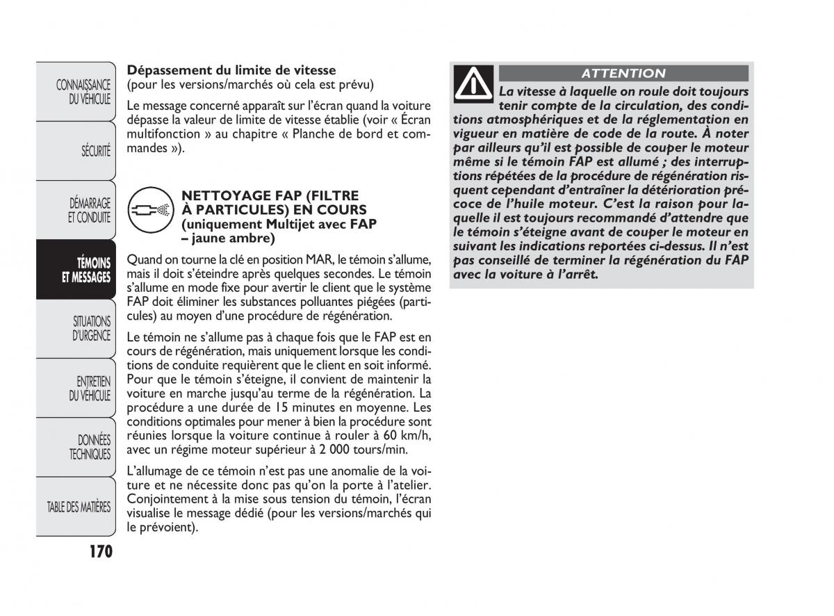 Fiat Punto Evo manuel du proprietaire / page 171