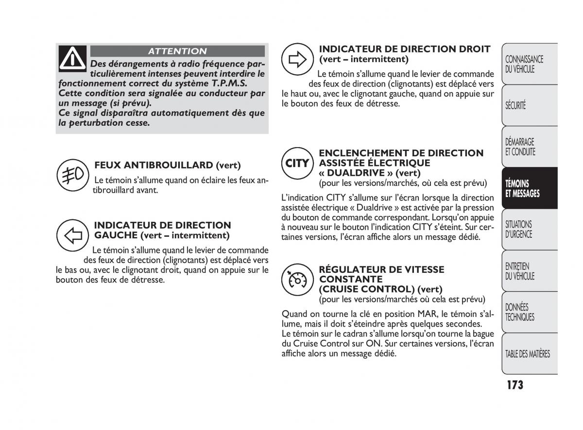 Fiat Punto Evo manuel du proprietaire / page 174