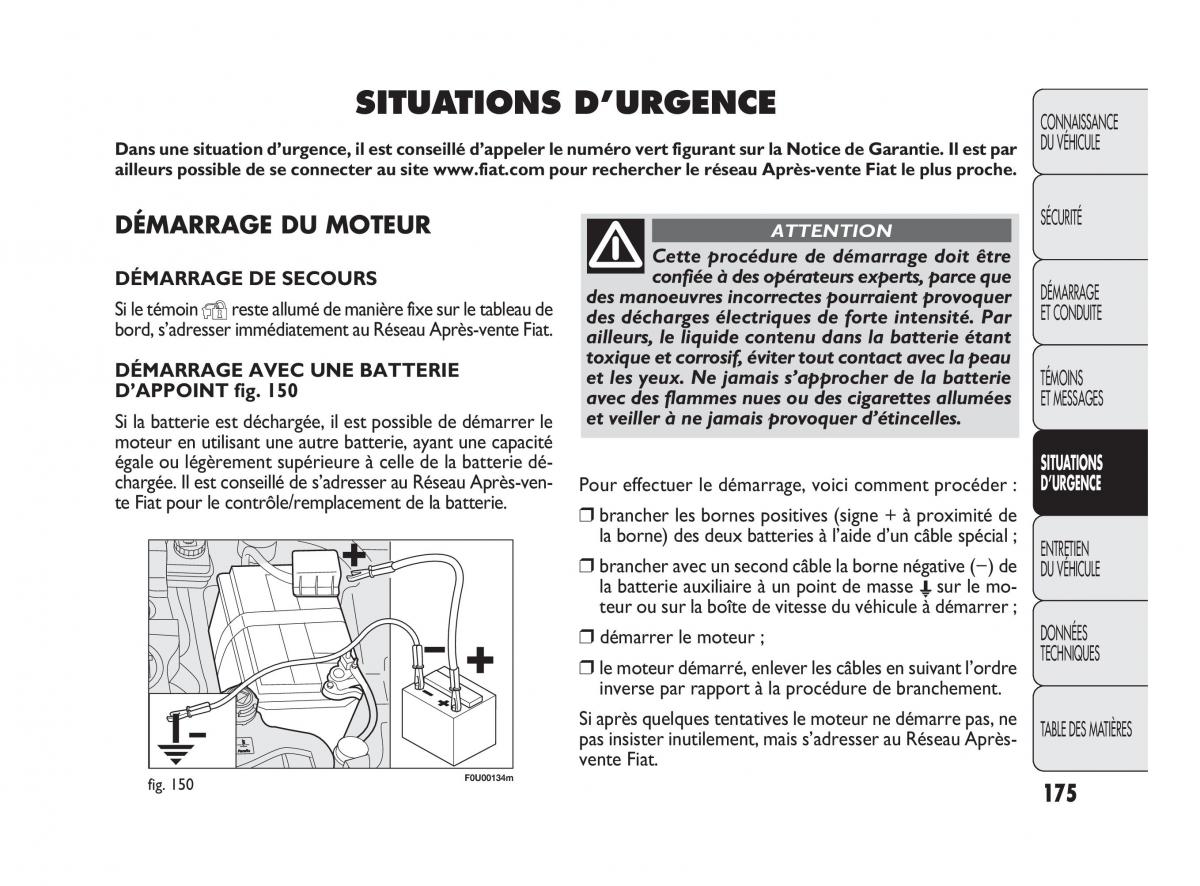 Fiat Punto Evo manuel du proprietaire / page 176