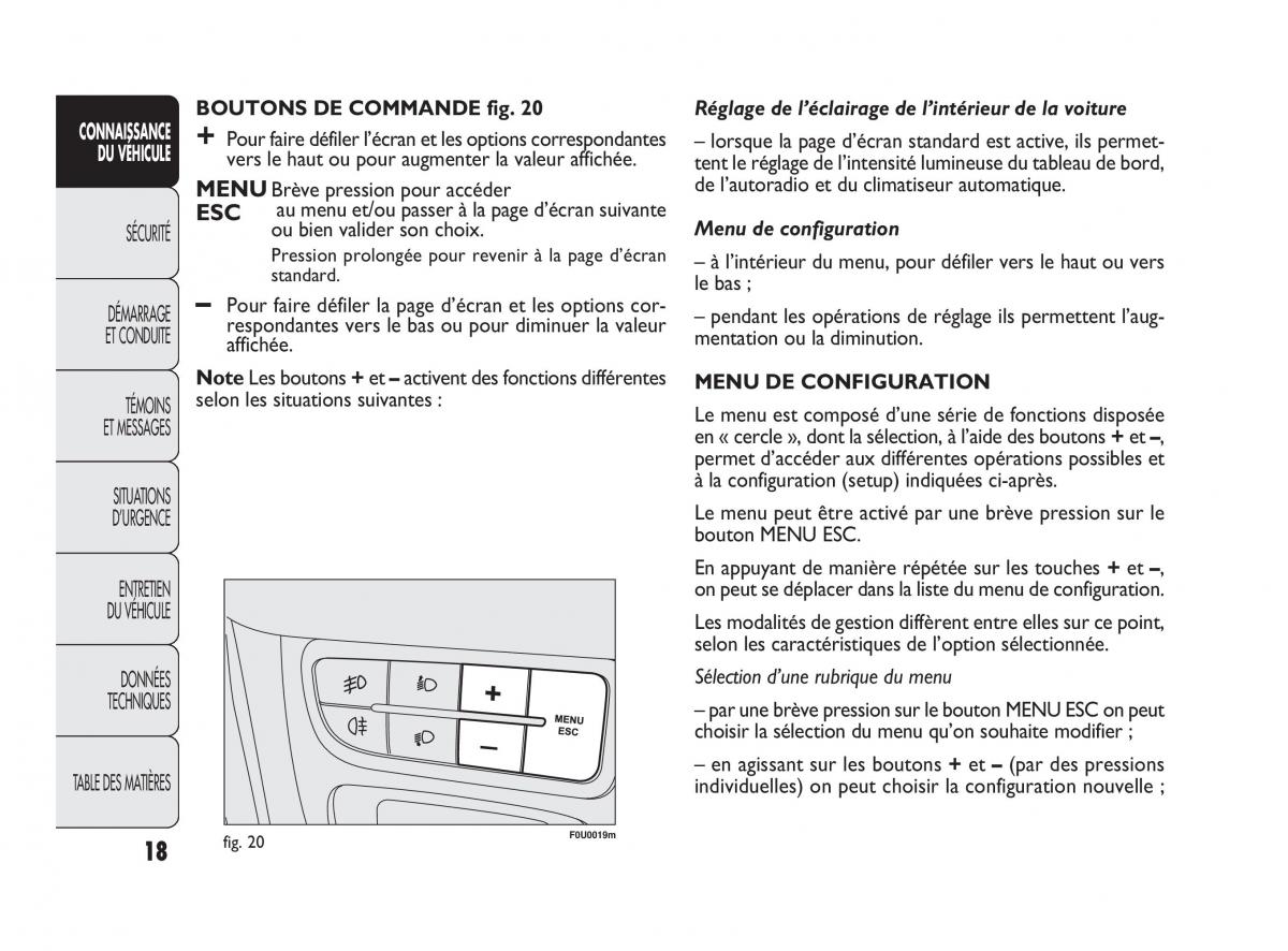 Fiat Punto Evo manuel du proprietaire / page 19