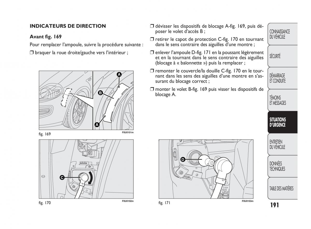 Fiat Punto Evo manuel du proprietaire / page 192