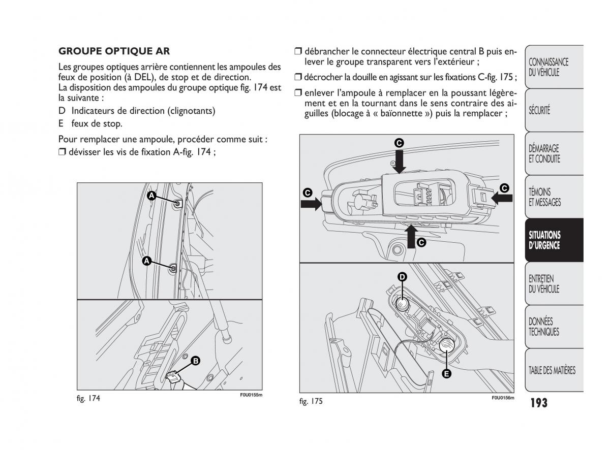 Fiat Punto Evo manuel du proprietaire / page 194