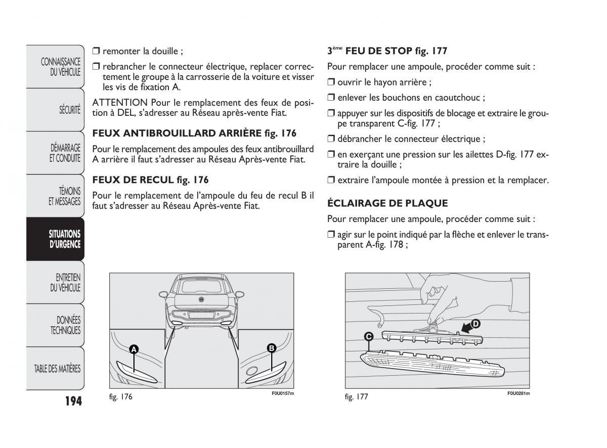 Fiat Punto Evo manuel du proprietaire / page 195