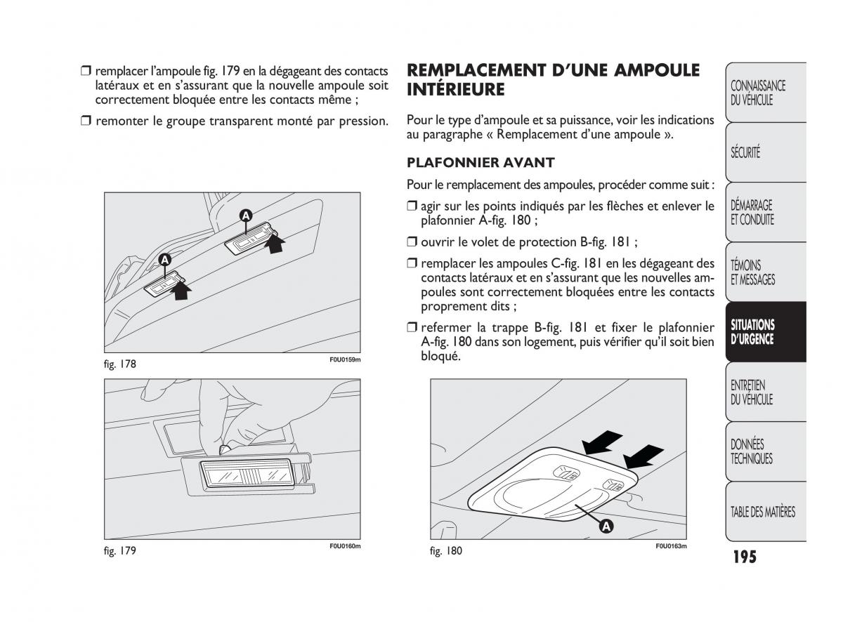 Fiat Punto Evo manuel du proprietaire / page 196