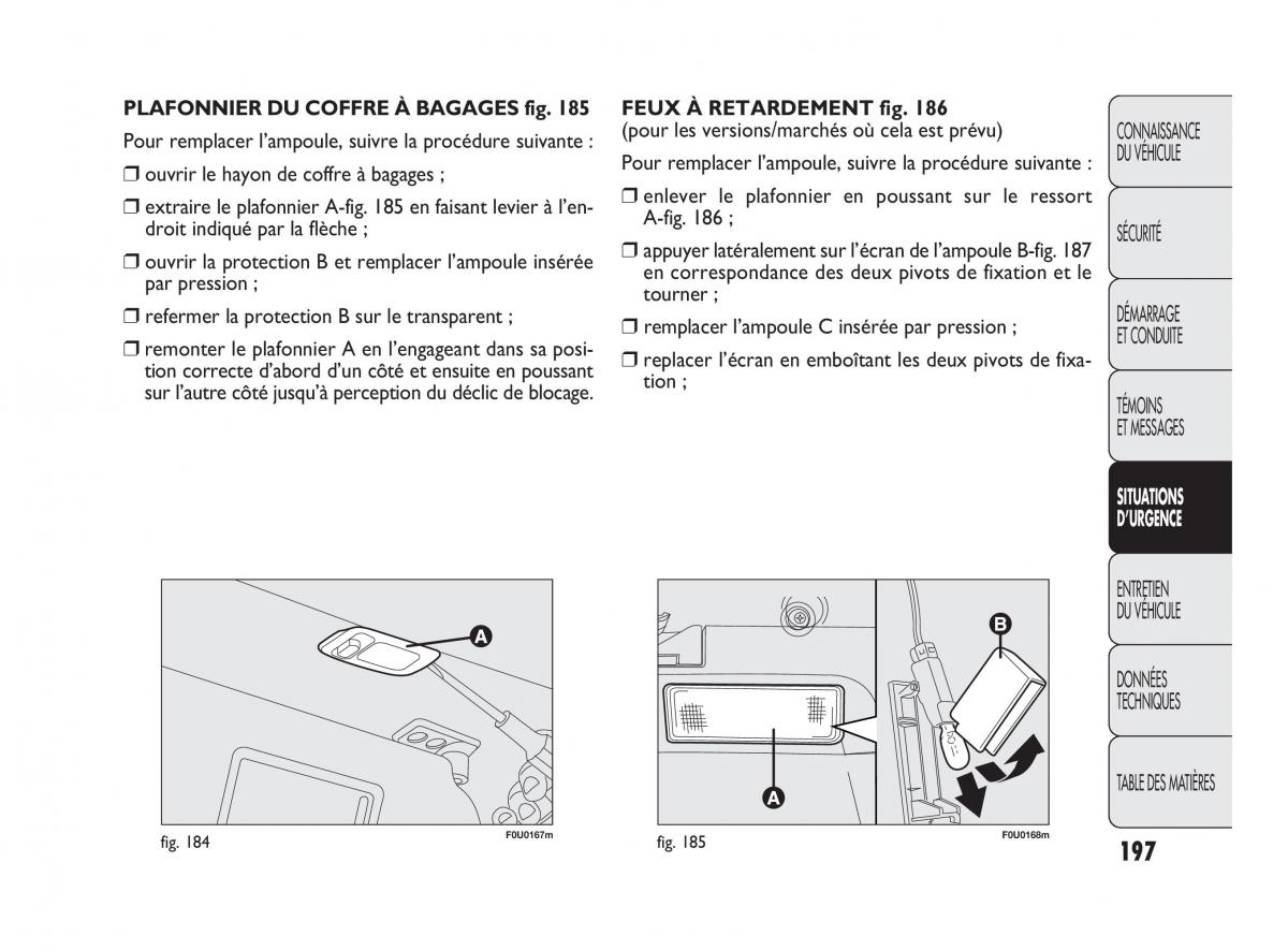 Fiat Punto Evo manuel du proprietaire / page 198