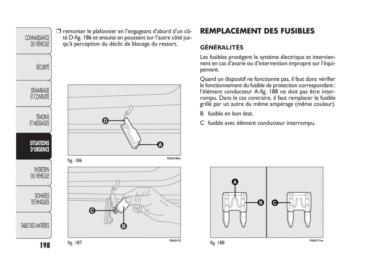 Fiat Punto Evo manuel du proprietaire / page 199