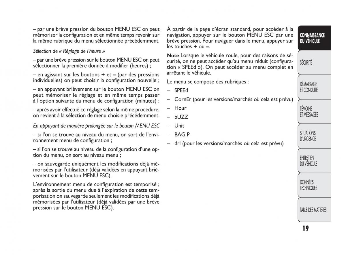 Fiat Punto Evo manuel du proprietaire / page 20