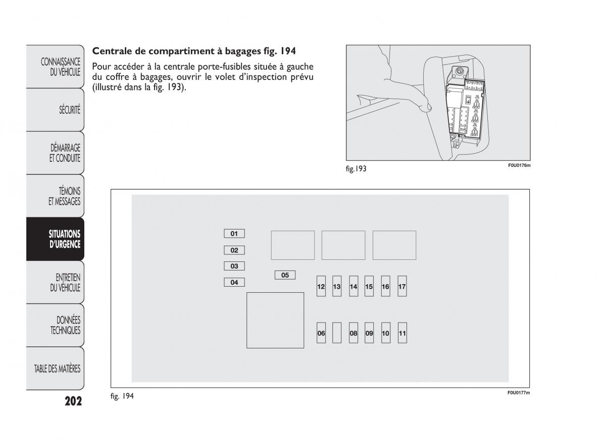 Fiat Punto Evo manuel du proprietaire / page 203