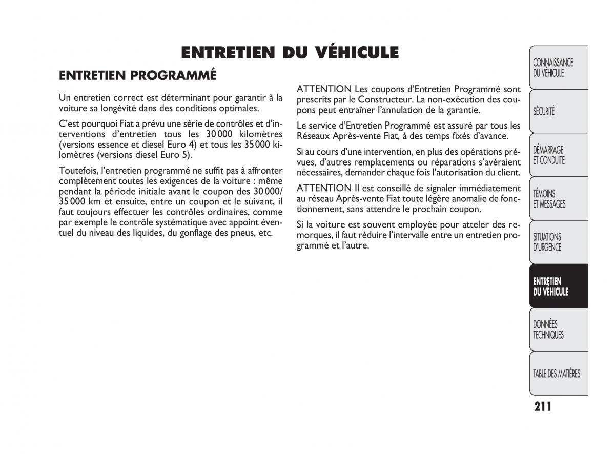 Fiat Punto Evo manuel du proprietaire / page 212