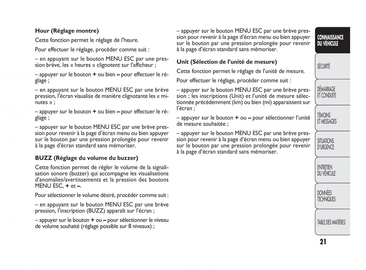 Fiat Punto Evo manuel du proprietaire / page 22