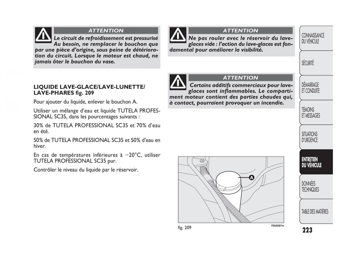 Fiat Punto Evo manuel du proprietaire / page 224