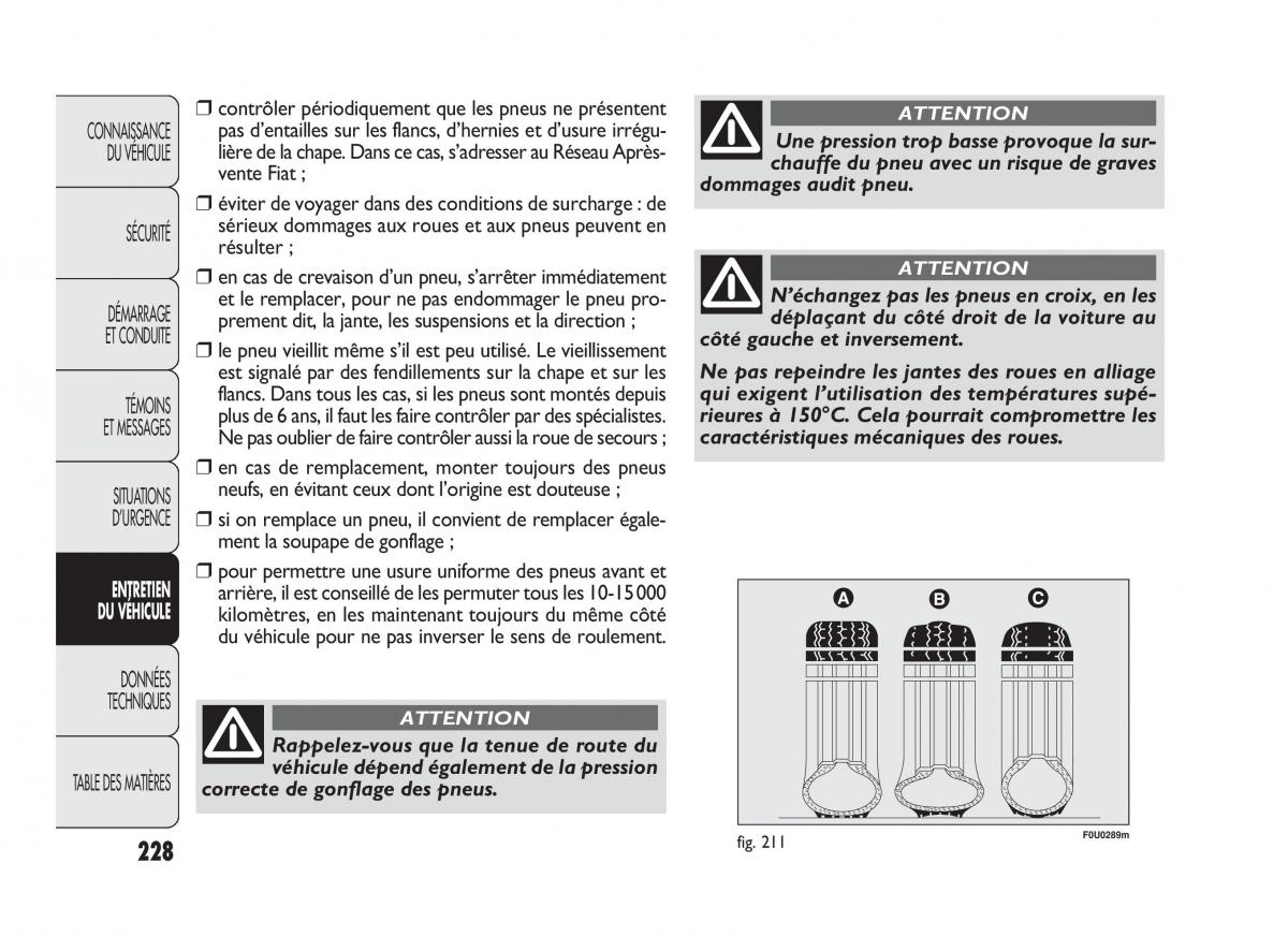 Fiat Punto Evo manuel du proprietaire / page 229