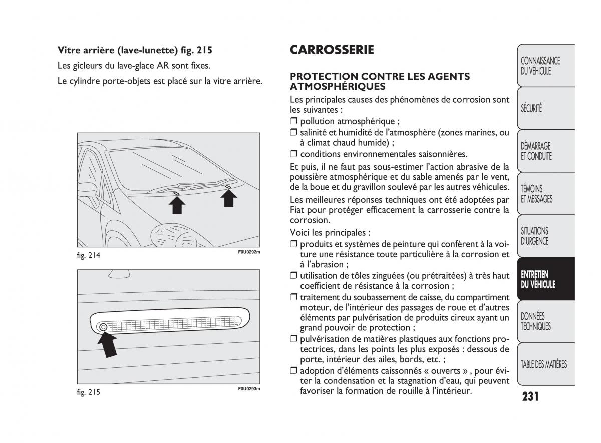 Fiat Punto Evo manuel du proprietaire / page 232