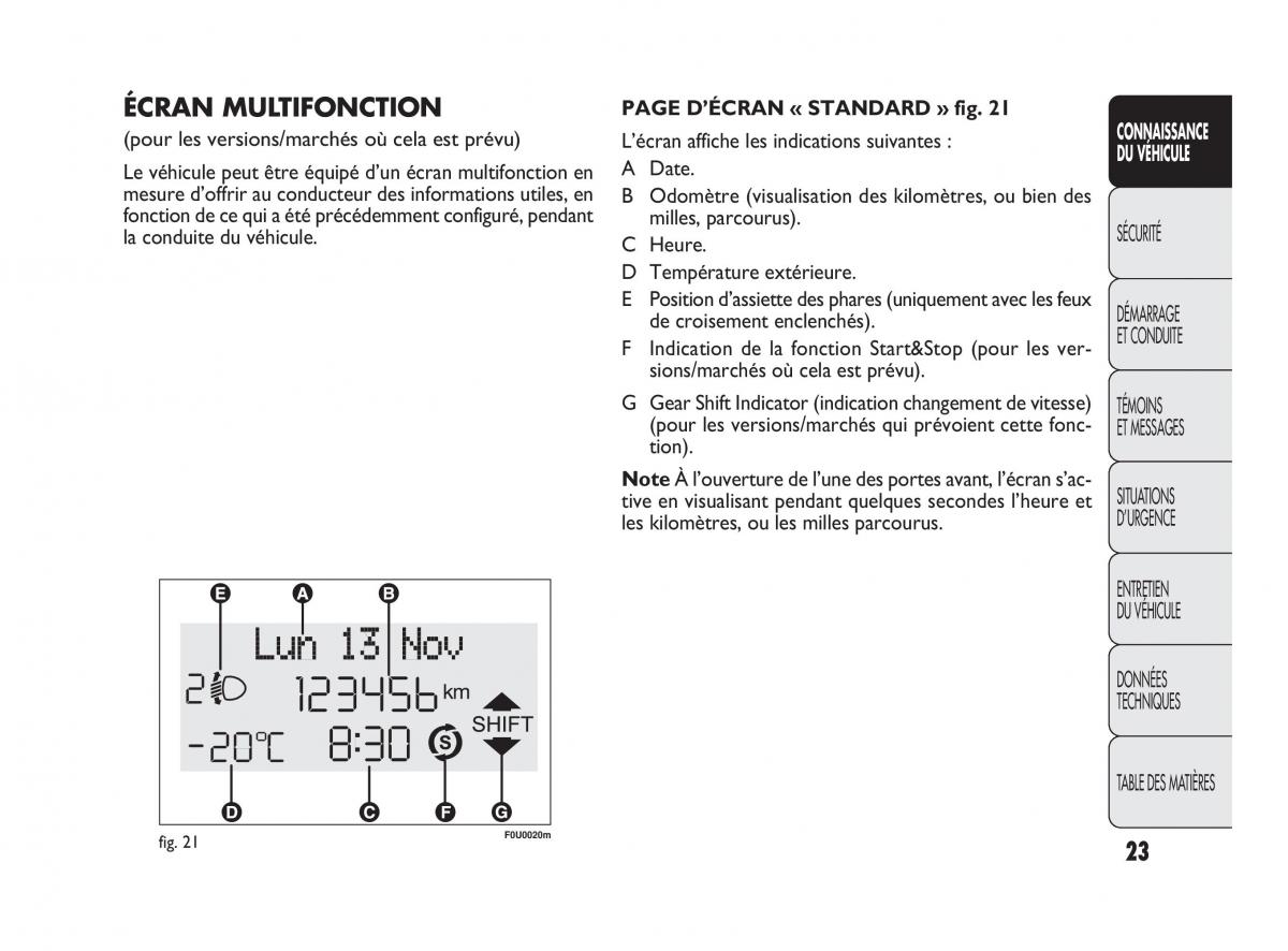 Fiat Punto Evo manuel du proprietaire / page 24