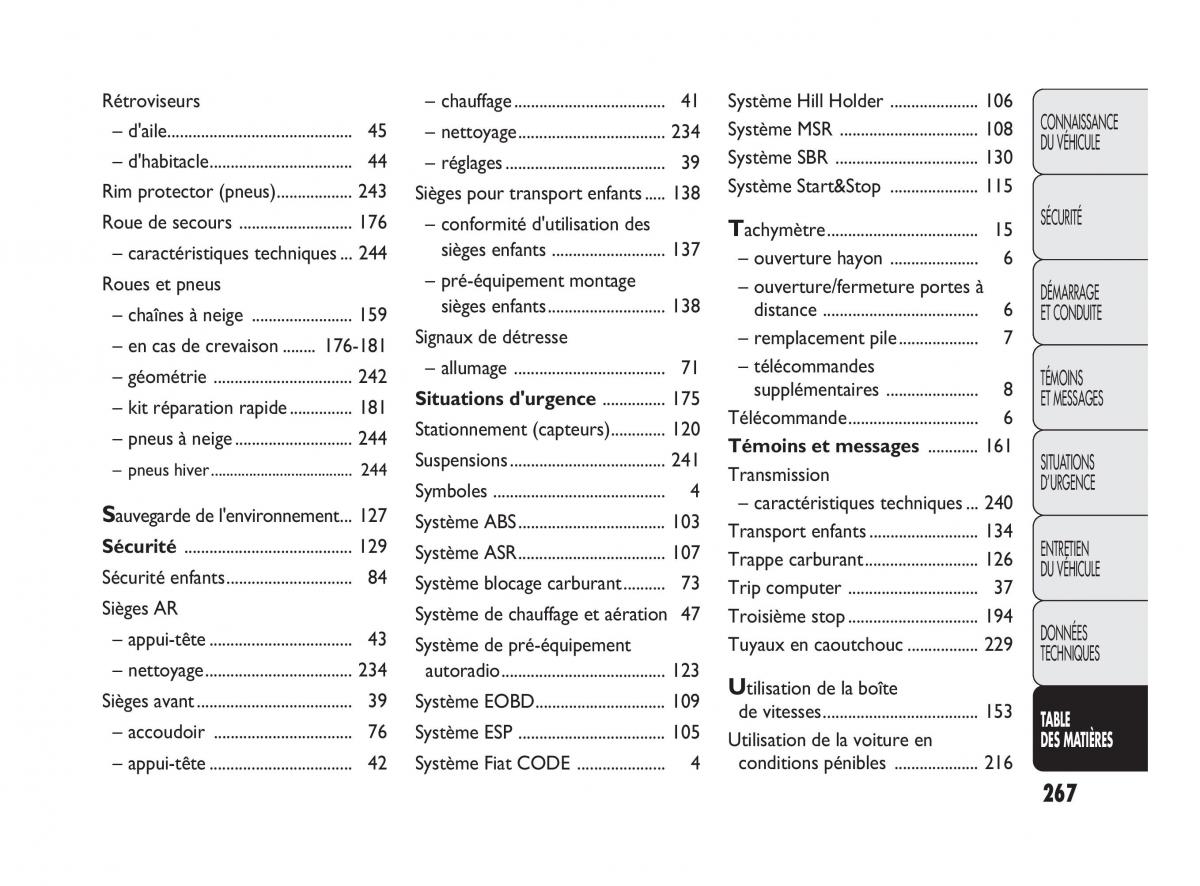 Fiat Punto Evo manuel du proprietaire / page 268