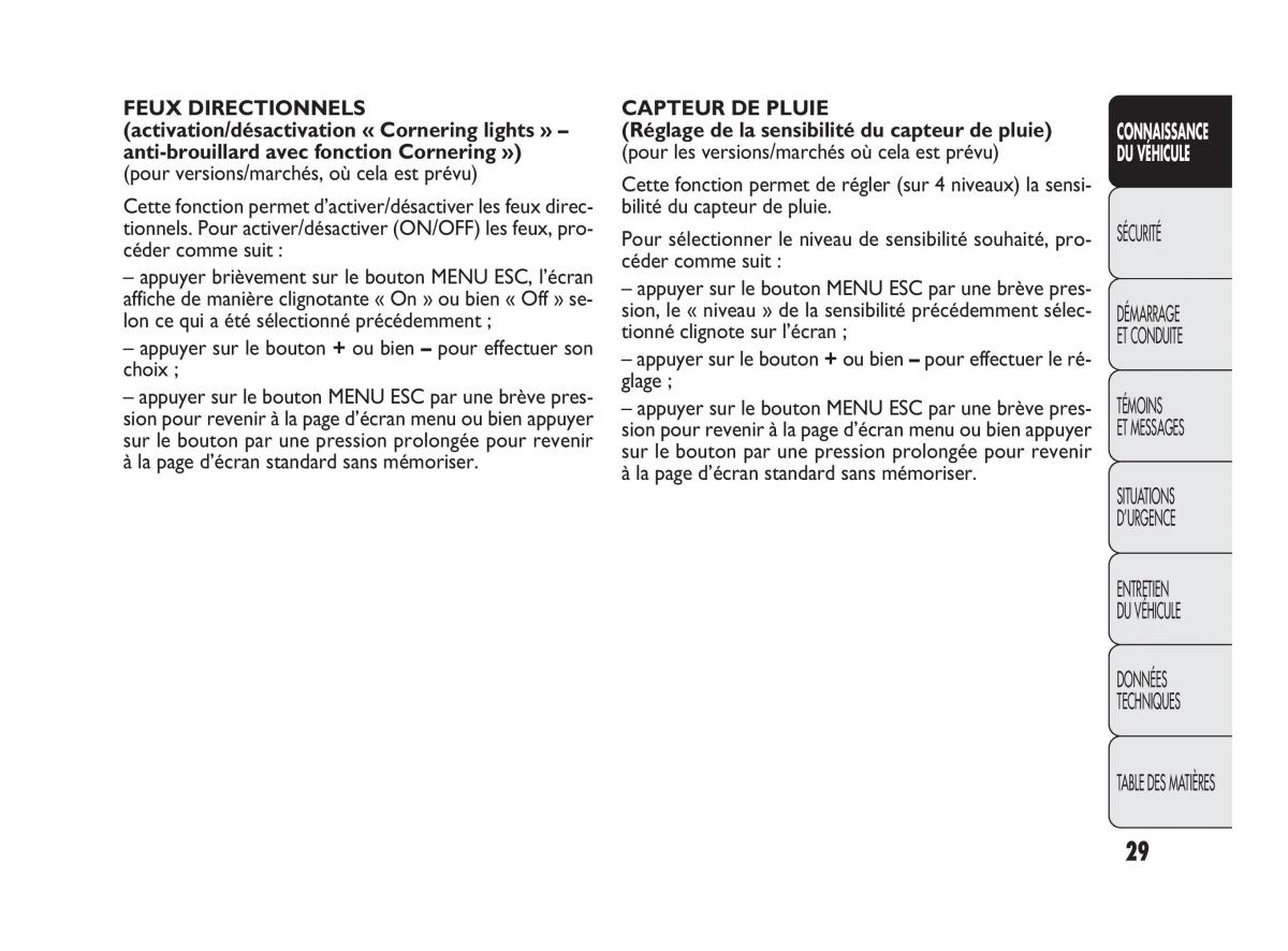 Fiat Punto Evo manuel du proprietaire / page 30