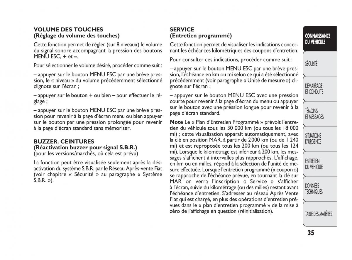 Fiat Punto Evo manuel du proprietaire / page 36