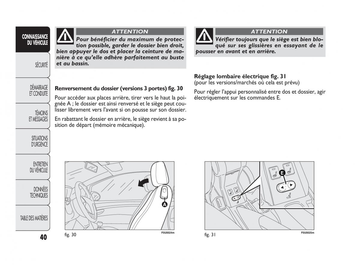 Fiat Punto Evo manuel du proprietaire / page 41