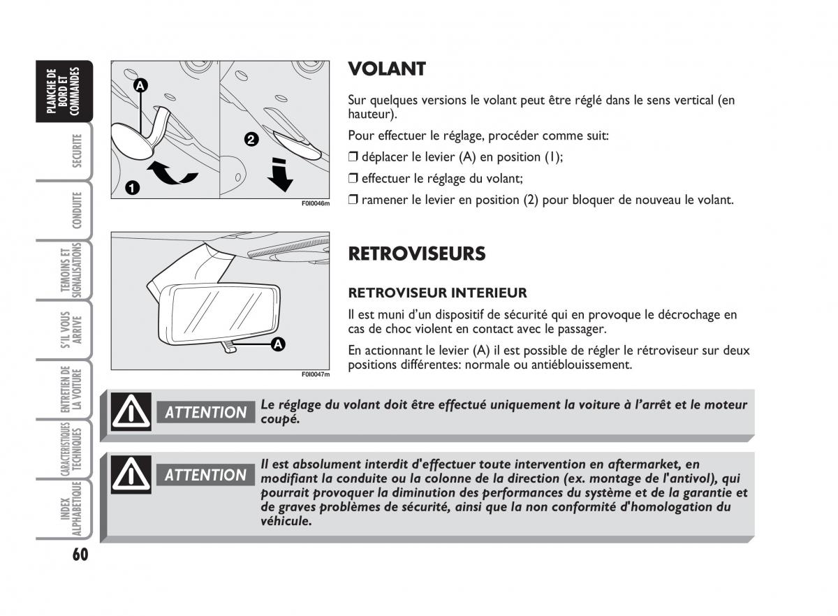 Fiat Punto Classic manuel du proprietaire / page 61