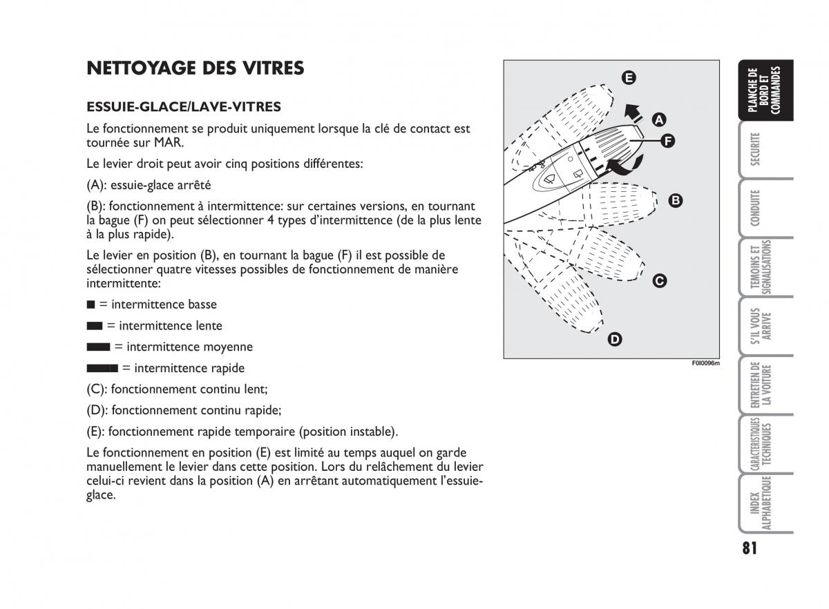 Fiat Punto Classic manuel du proprietaire / page 82