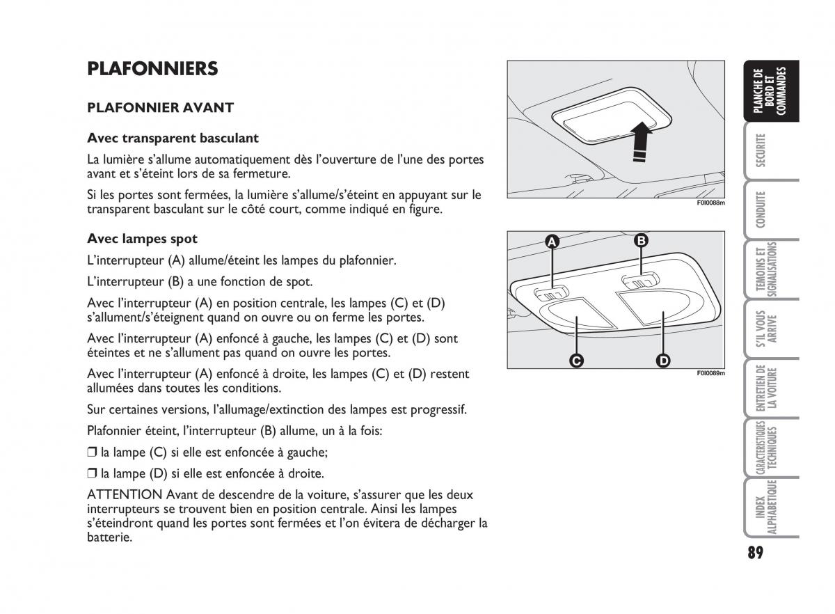 Fiat Punto Classic manuel du proprietaire / page 90