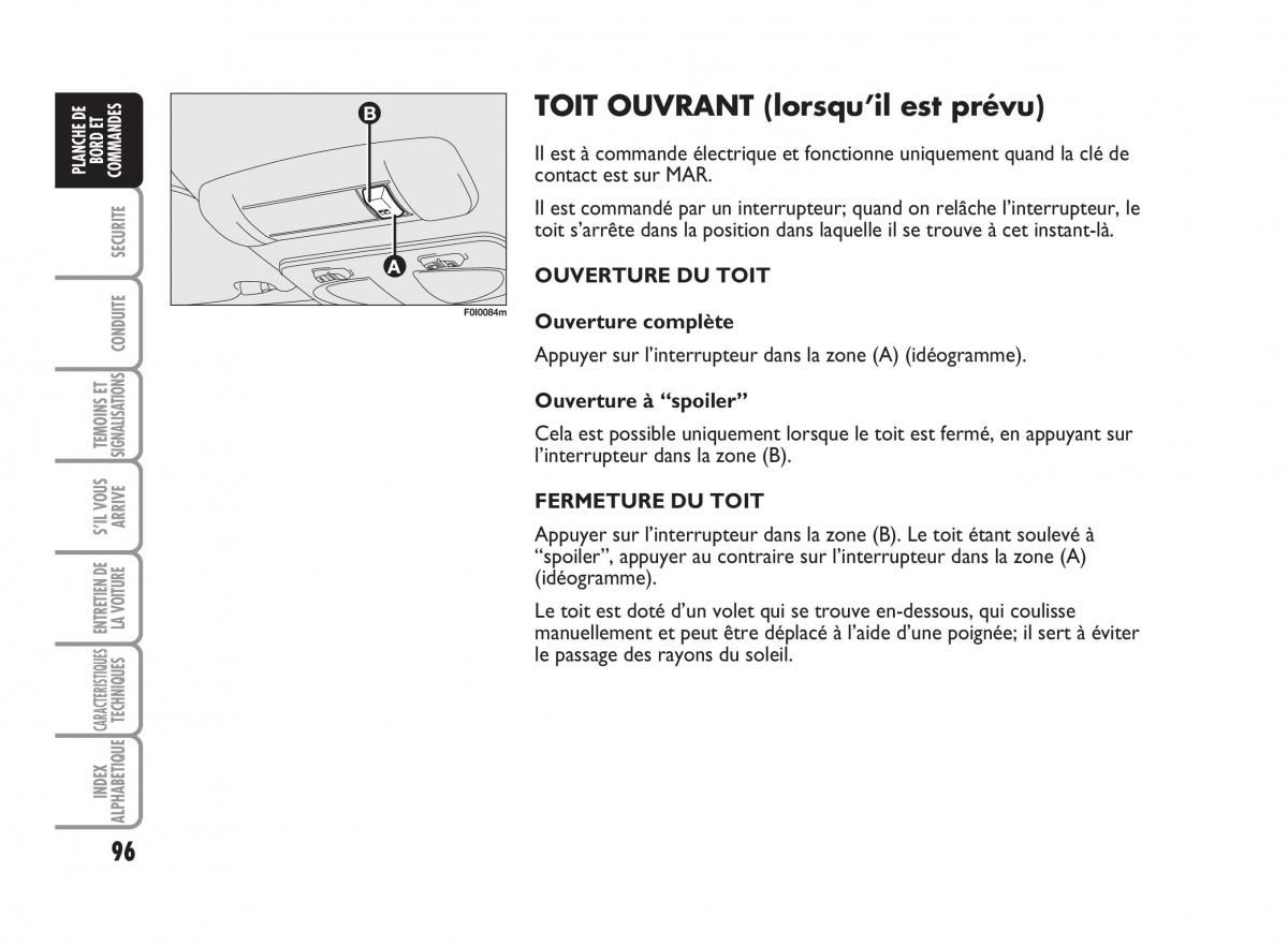 Fiat Punto Classic manuel du proprietaire / page 97