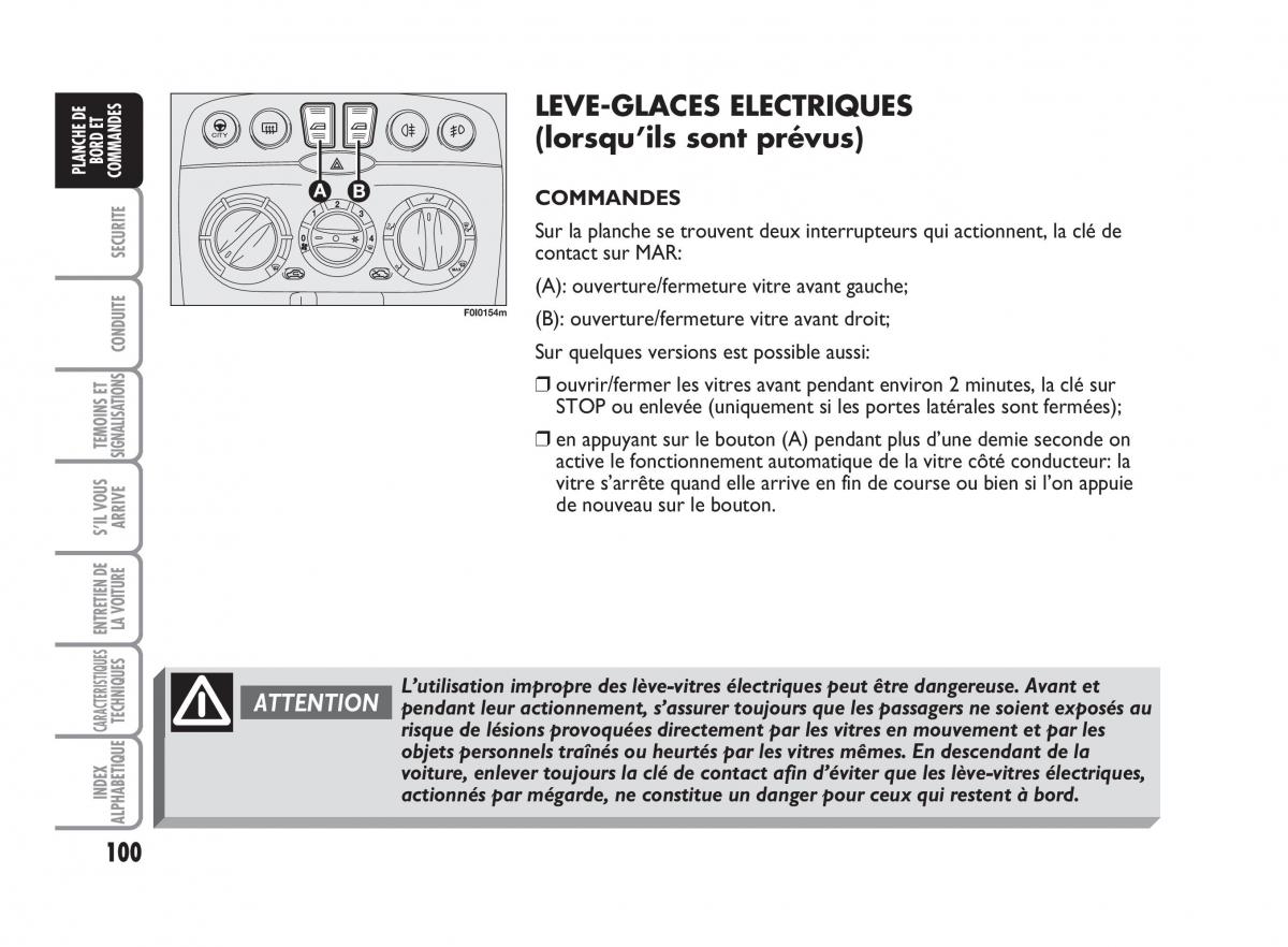 Fiat Punto Classic manuel du proprietaire / page 101