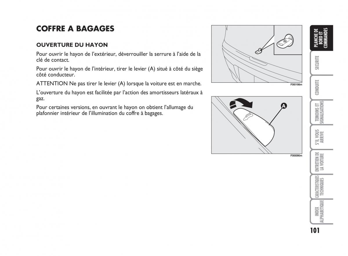 Fiat Punto Classic manuel du proprietaire / page 102