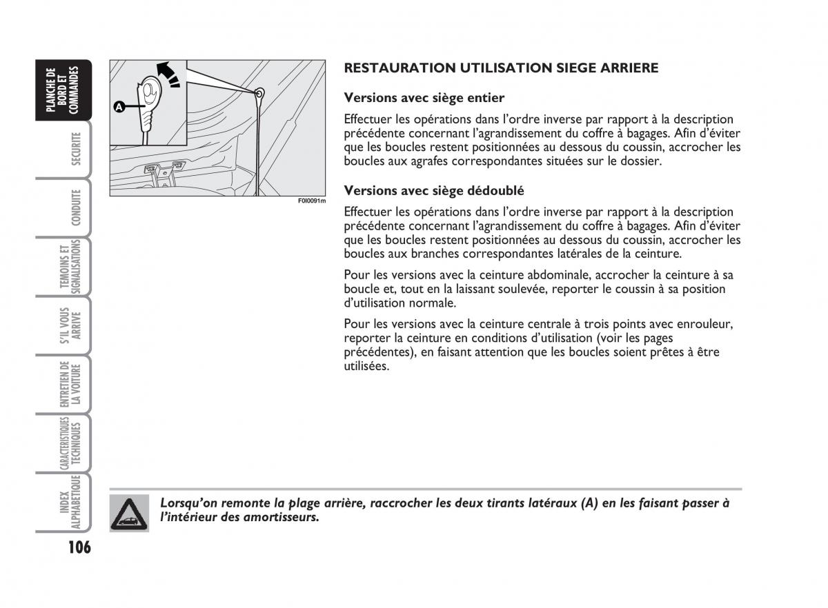 Fiat Punto Classic manuel du proprietaire / page 107