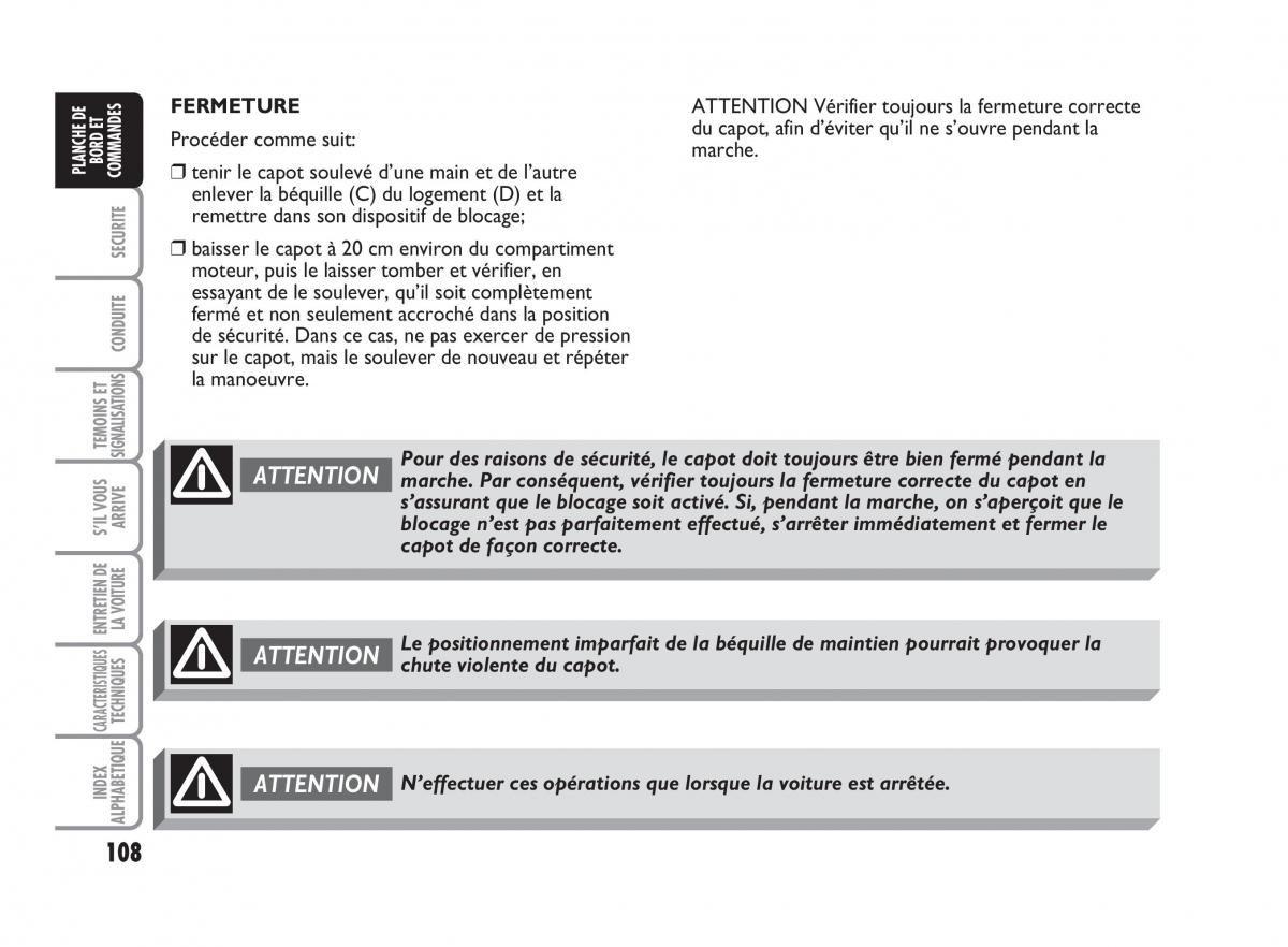 Fiat Punto Classic manuel du proprietaire / page 109