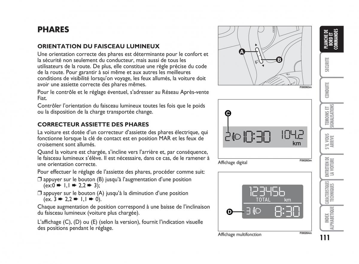 Fiat Punto Classic manuel du proprietaire / page 112