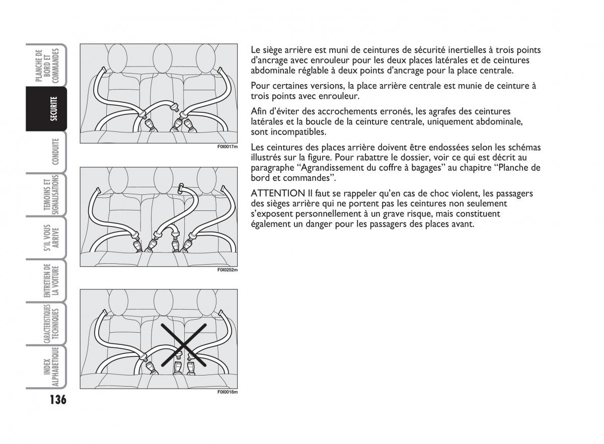 Fiat Punto Classic manuel du proprietaire / page 137