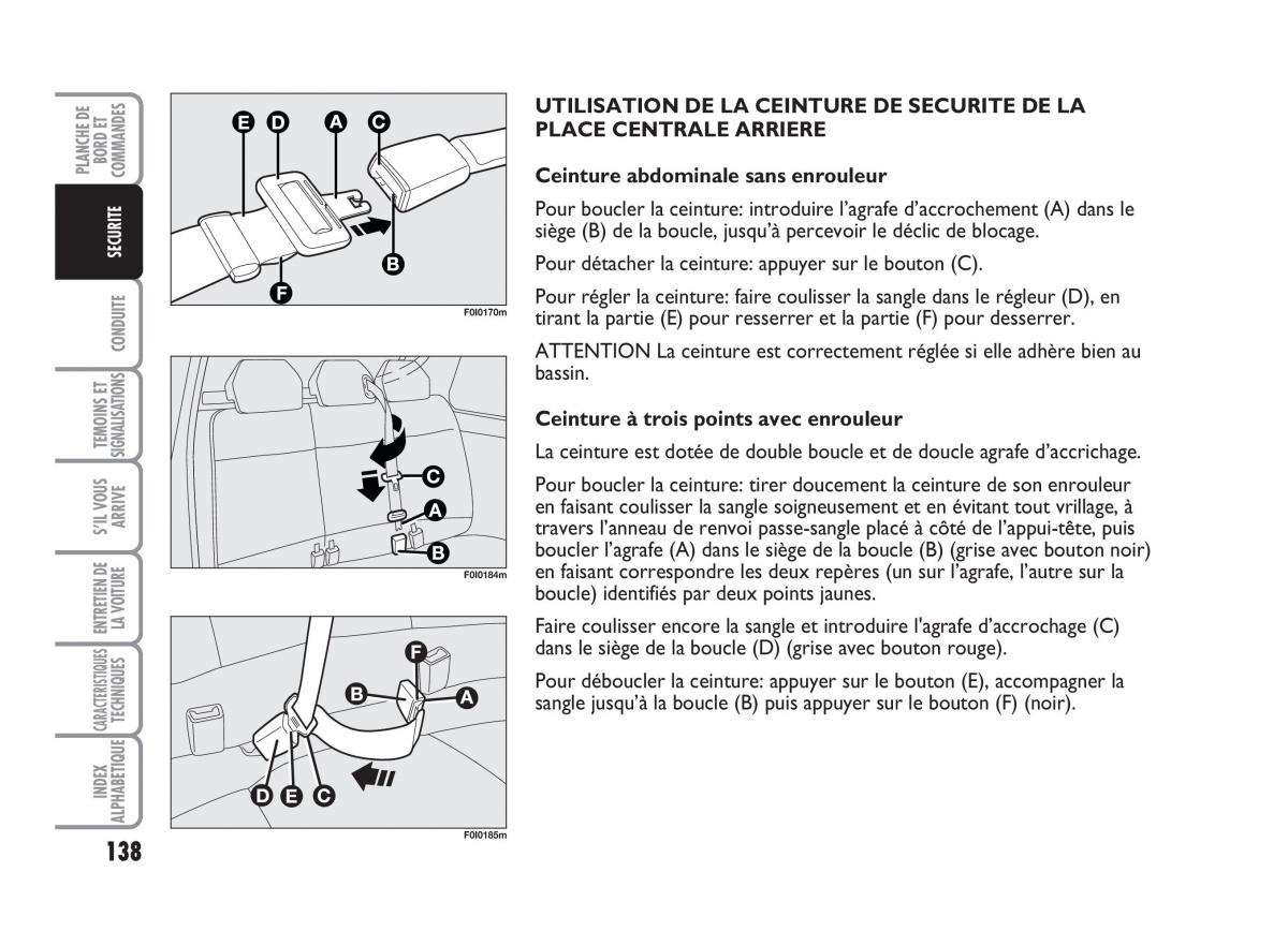 Fiat Punto Classic manuel du proprietaire / page 139