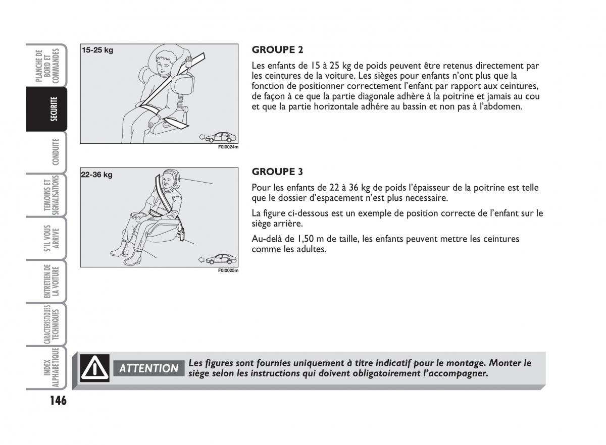 Fiat Punto Classic manuel du proprietaire / page 147