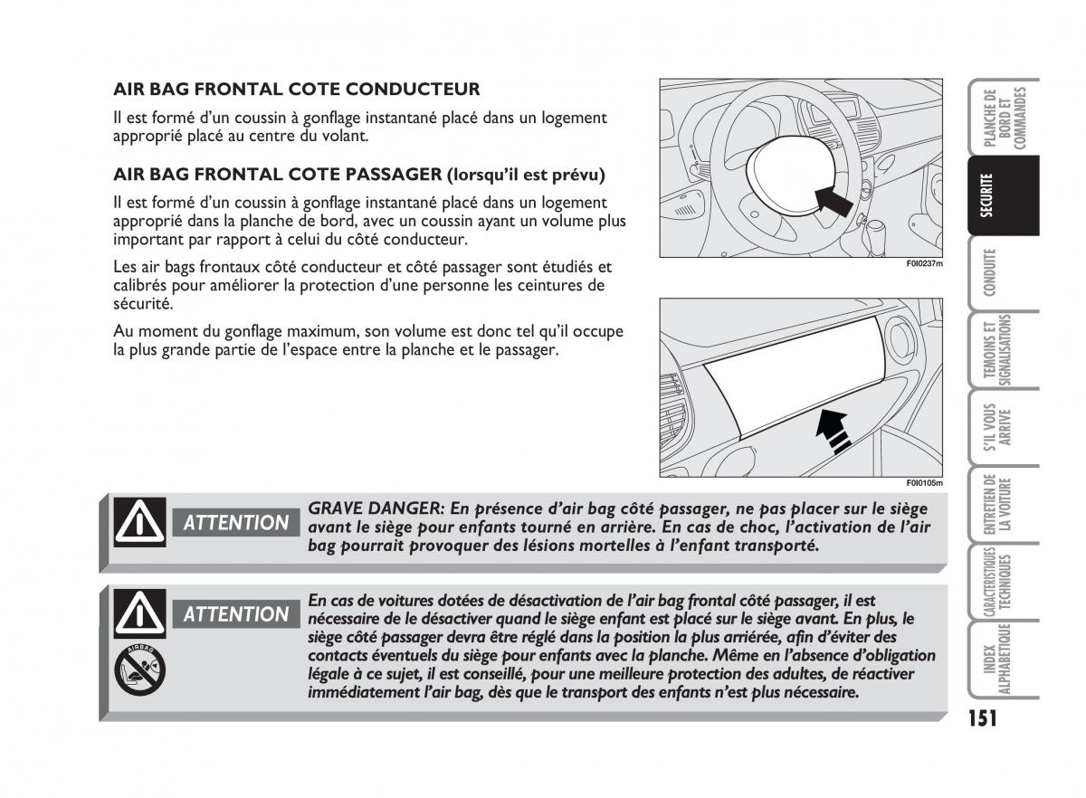 Fiat Punto Classic manuel du proprietaire / page 152