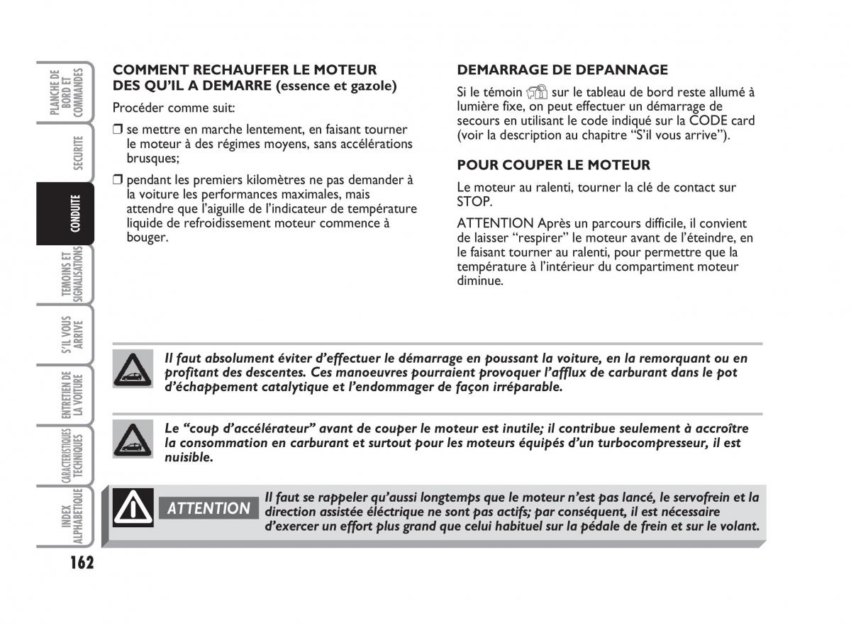 Fiat Punto Classic manuel du proprietaire / page 163