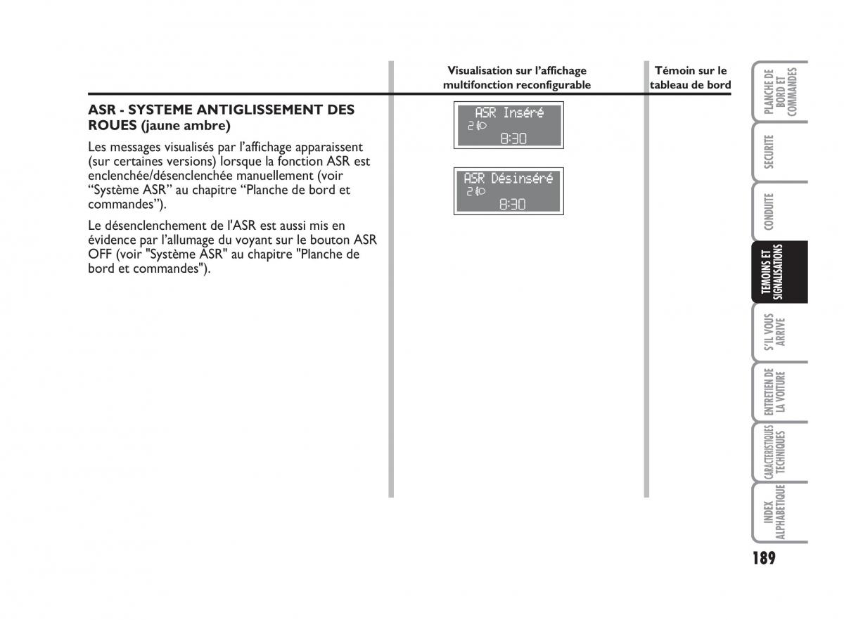 Fiat Punto Classic manuel du proprietaire / page 190