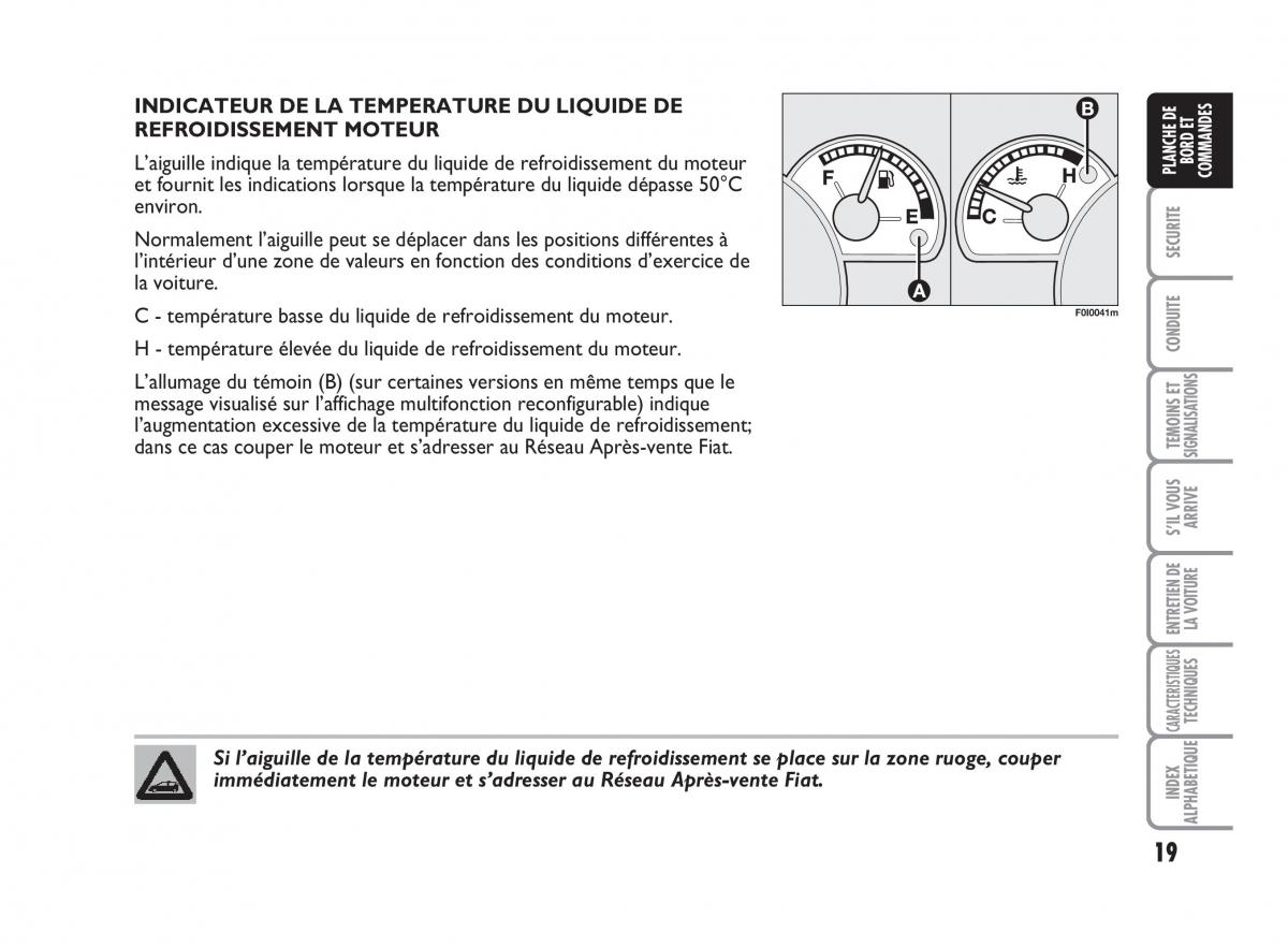 Fiat Punto Classic manuel du proprietaire / page 20