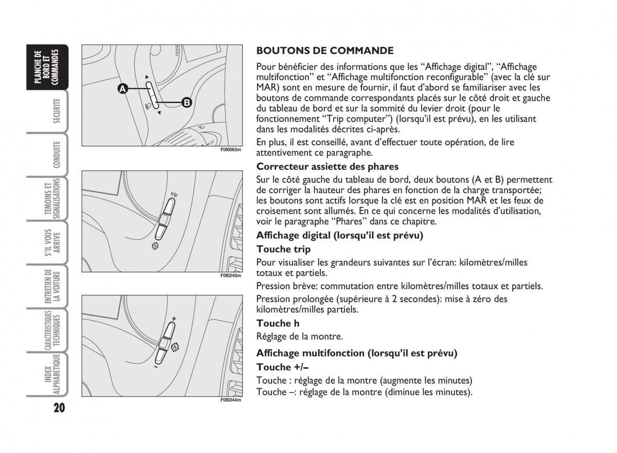 Fiat Punto Classic manuel du proprietaire / page 21