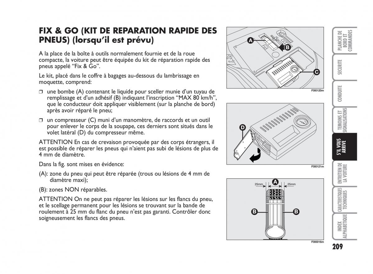 Fiat Punto Classic manuel du proprietaire / page 210