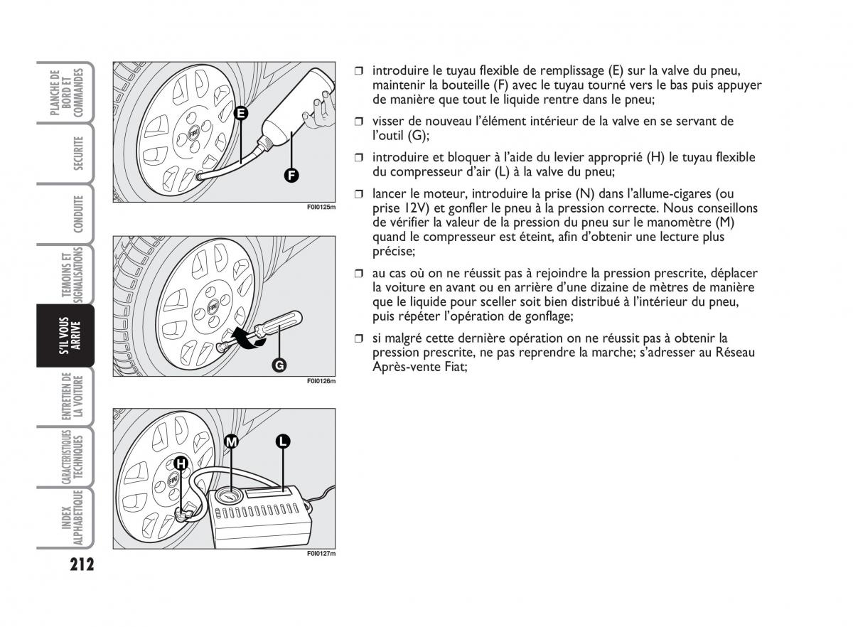 Fiat Punto Classic manuel du proprietaire / page 213