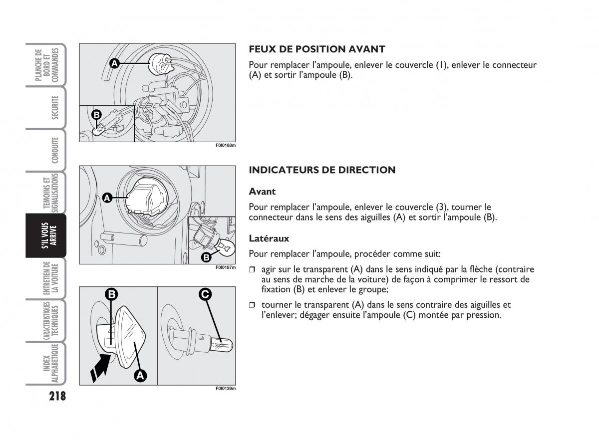 Fiat Punto Classic manuel du proprietaire / page 219