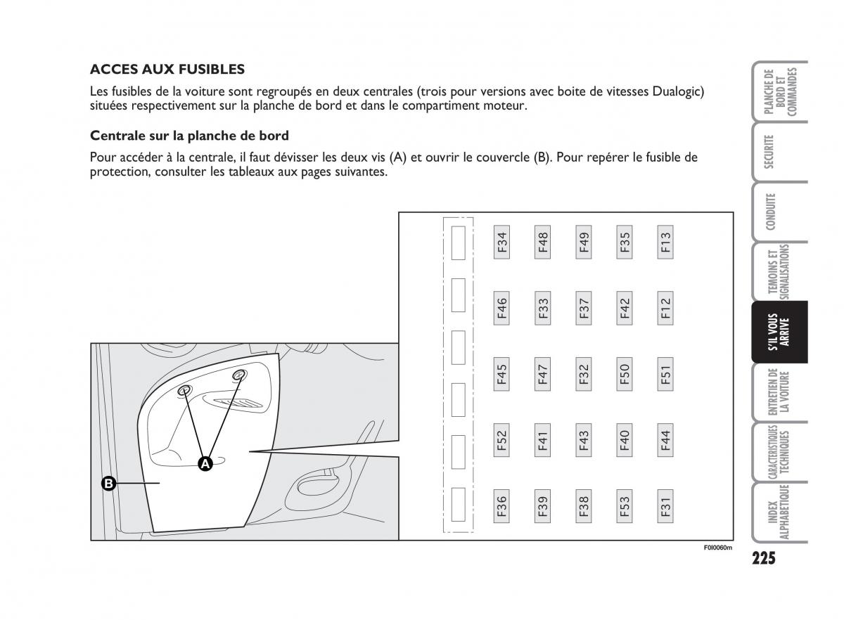 Fiat Punto Classic manuel du proprietaire / page 226