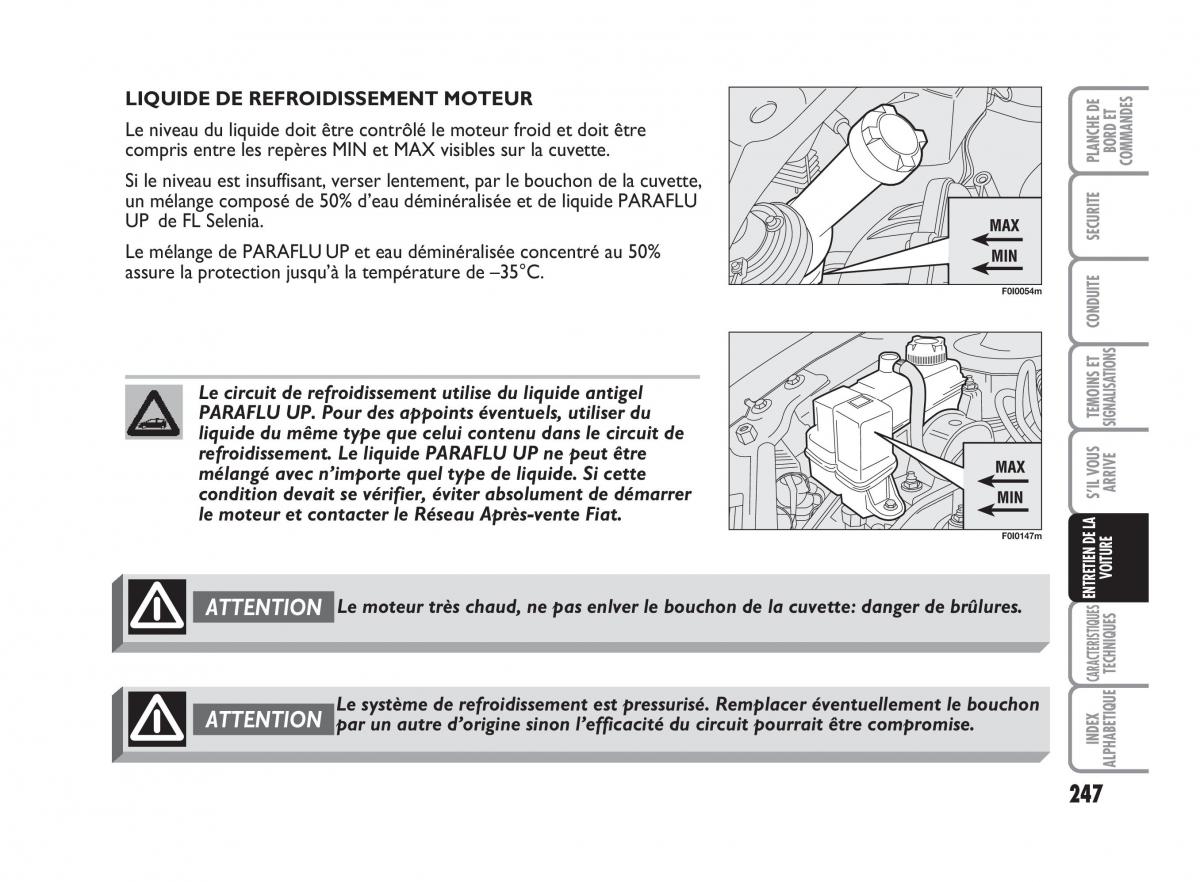 Fiat Punto Classic manuel du proprietaire / page 248