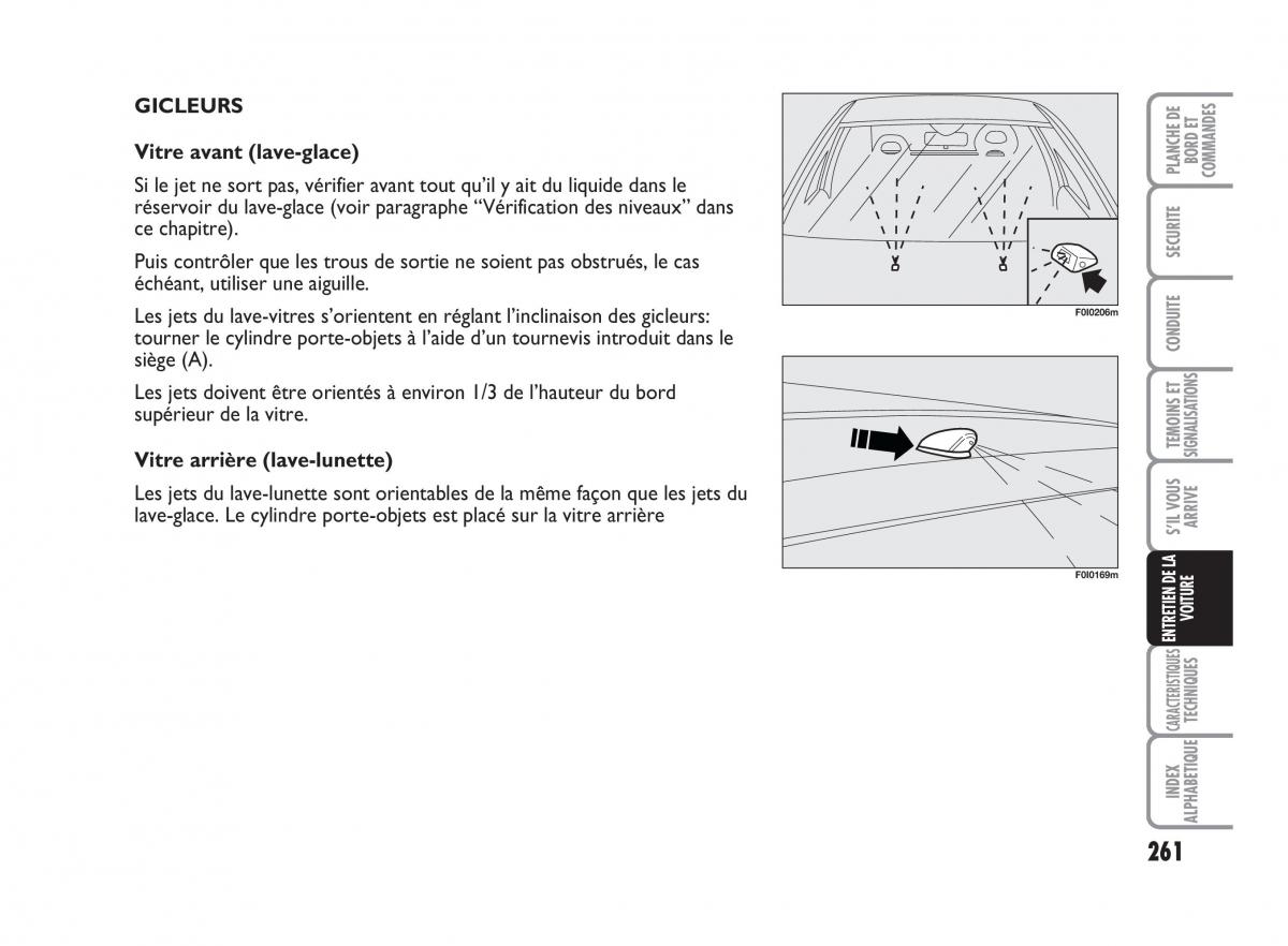 Fiat Punto Classic manuel du proprietaire / page 262